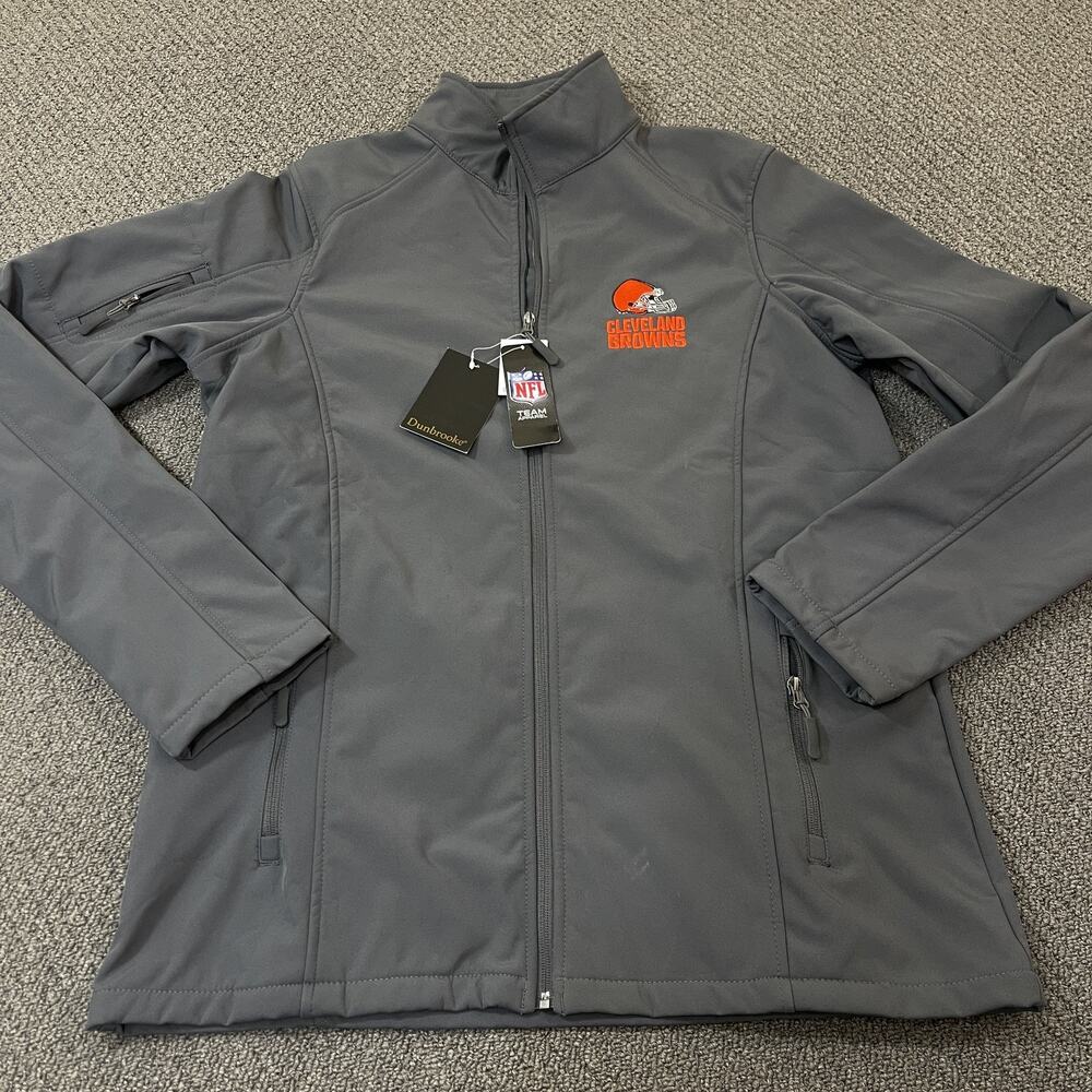 Cleveland Browns Jacket Mens Large Tall NFL Football Softshell Full Zip Dunbrook
